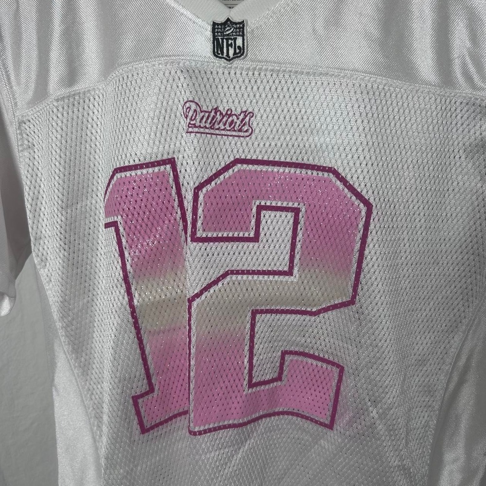 Reebok Tom Brady New England Patriots Jersey Women XL Breast Cancer Awareness 12 - Picture 2 of 6